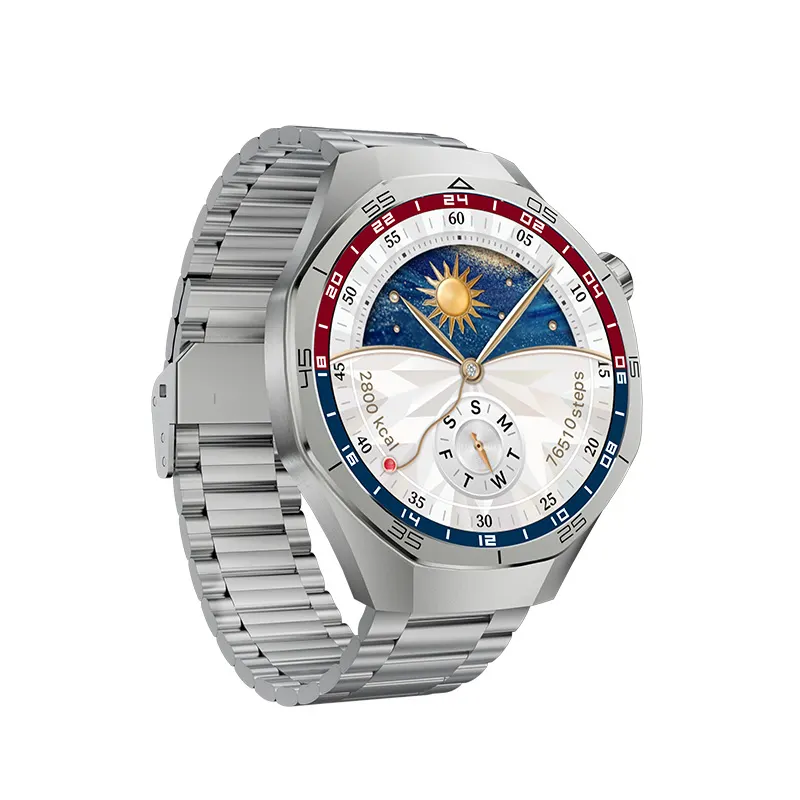 MYRYDER C15Pro silver steel right side view, sun-and-moon dial