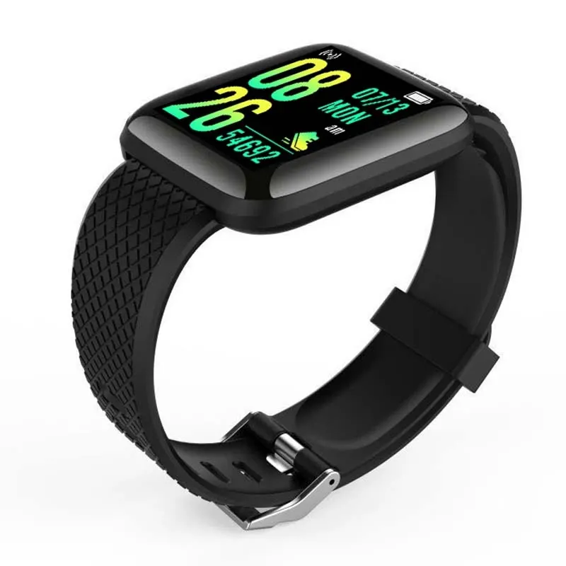 MYRYDER 116Plus smart-bracelet top-down overhead view, 1.3-inch vivid color touch-screen display fitness bracelet