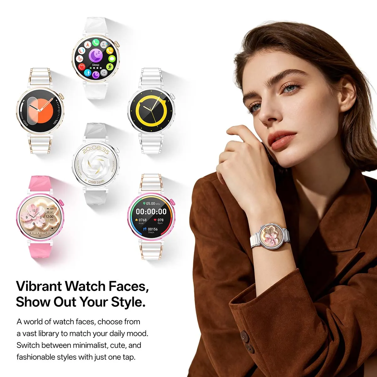 MYRYDER C15Mini infographic for vibrant watch faces with a vast library to match your daily mood