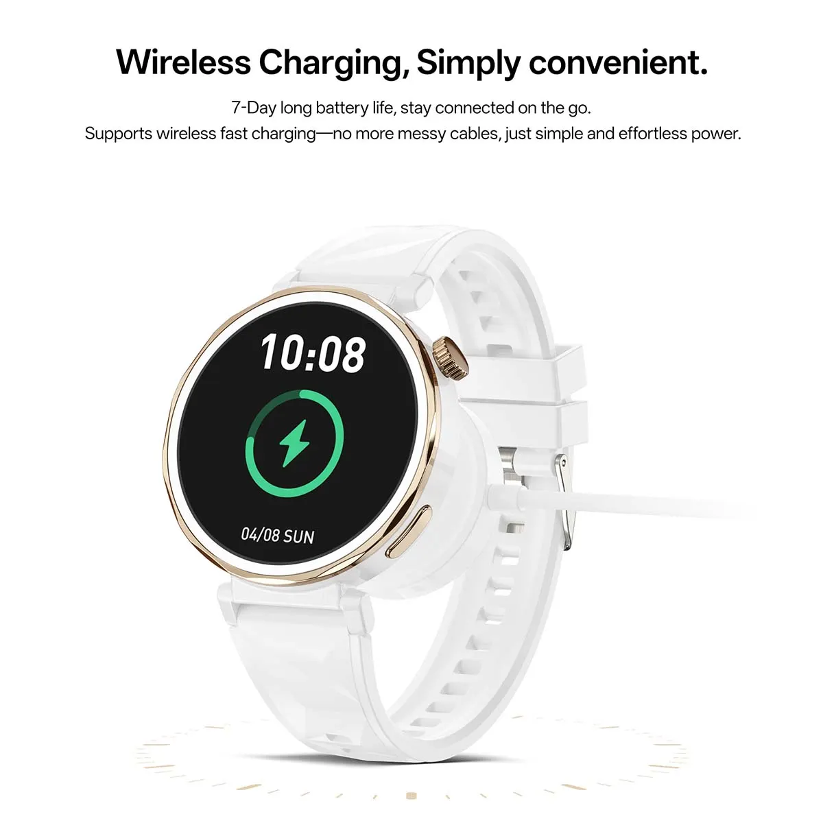 MYRYDER C15Mini infographic for wireless charging with 7-day long battery life