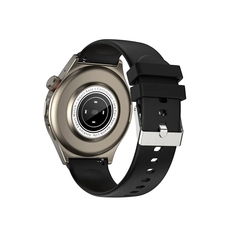 MYRYDER C17Pro smart watch angled back view showing the circular heart-rate sensor