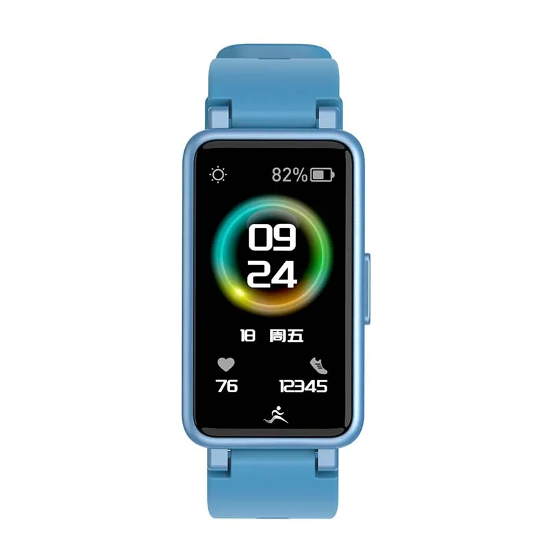 MYRYDER C2Plus sky-blue smart-bracelet front-view product photo, colour screen fitness band