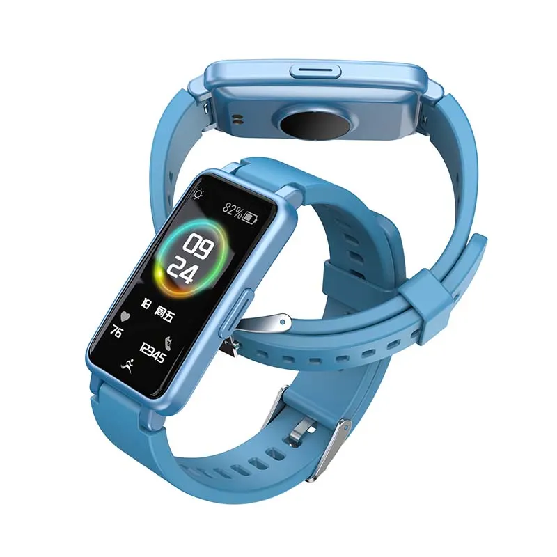 MYRYDER C2Plus sky-blue smart-bracelet, two fitness bands nested together product display shot
