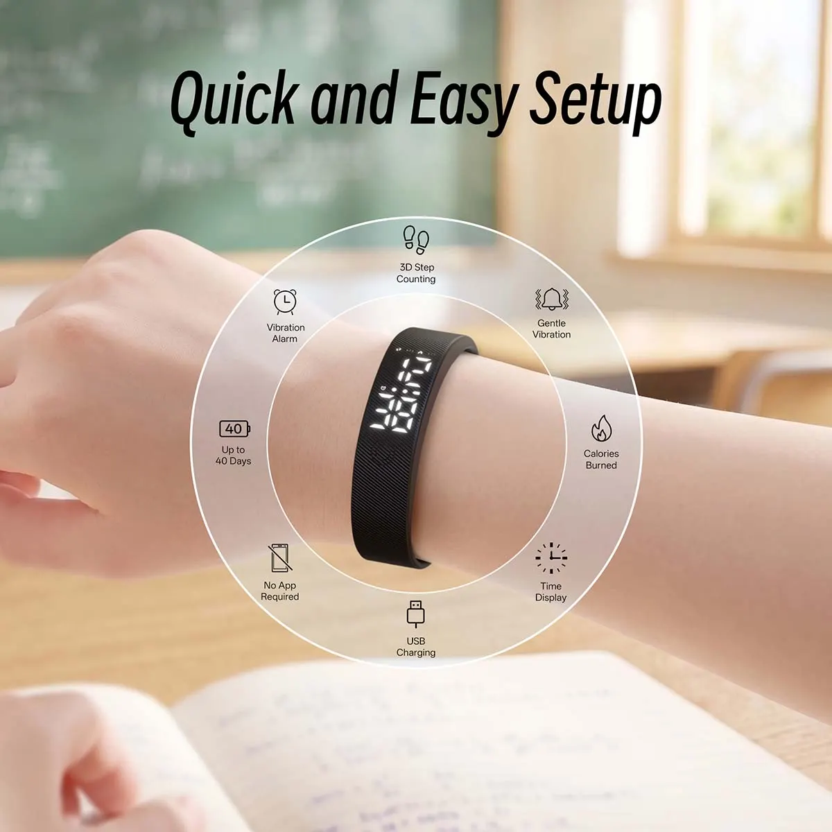 MYRYDER C4Plus infographic: slim, simple and easy to style, a lightweight minimalist band that feels natural on the wrist