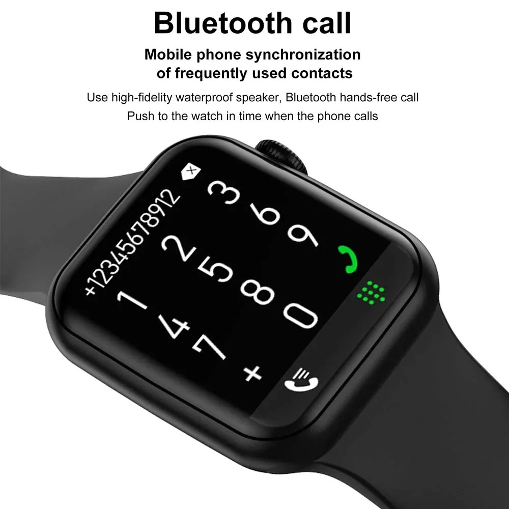 MYRYDER T500 smart watch infographic for Bluetooth calling: hands-free calls through a high-fidelity waterproof speaker, frequently used contacts synchronised from the phone and an on-watch dialpad