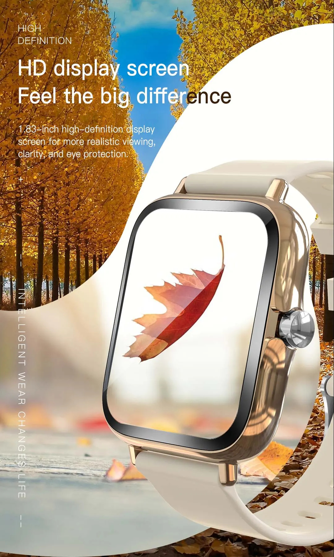 MYRYDER H13 infographic for the 1.83-inch HD display screen with clearer viewing and eye protection