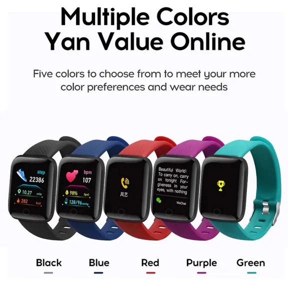 MYRYDER 116Plus smart bracelet color collection, multiple color options for fitness band with 1.3-inch color screen, heart rate and blood pressure monitoring, by Shenzhen MYRYDER Technology Co., Ltd.