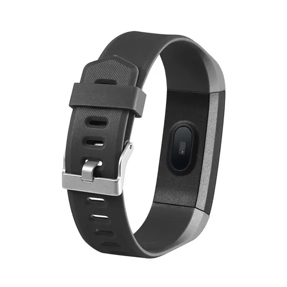 MYRYDER 115P black smart bracelet back rear view, rear sensor module product display