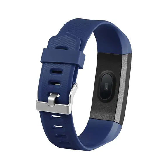 MYRYDER 115P dark blue smart bracelet back rear view, rear sensor module product display