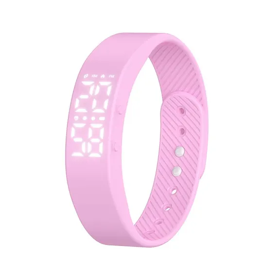 MYRYDER C3Plus fitness band pink colour option, pink silicone band with LED display