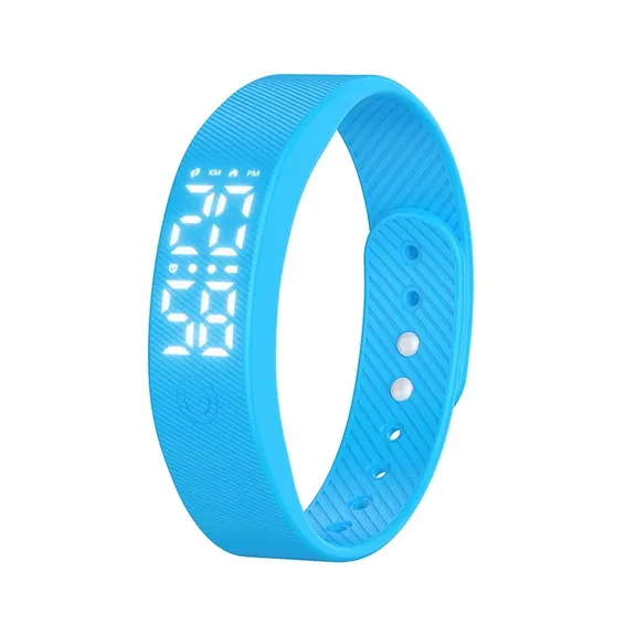 MYRYDER C4Plus fitness band sky blue colour option, blue silicone LED band product display