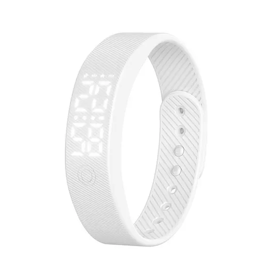 MYRYDER C4Plus fitness band white colour option, white silicone LED band product display