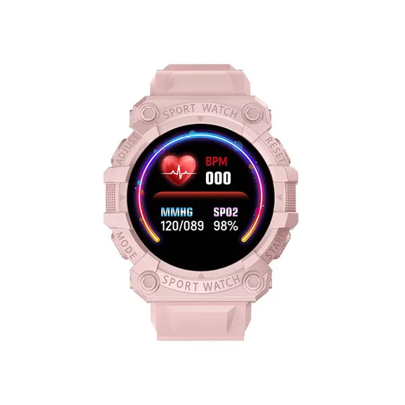 MYRYDER FD68S pink smart bracelet, pink colour fitness band product display with colour screen and optional watch faces