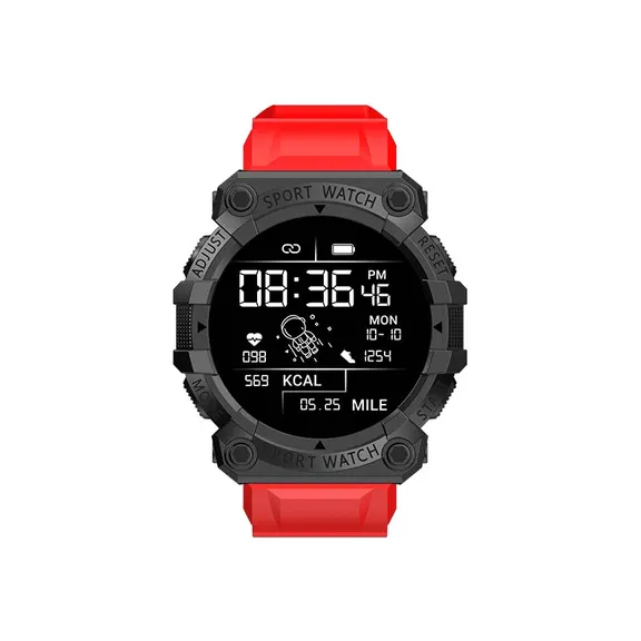 MYRYDER FD68S red smart bracelet, red colour fitness band product display with multi-sport modes and 40 days standby