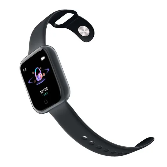 MYRYDER Y68 black smart watch with open strap, black colour band product display