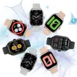 Collection of square-face everyday smartwatches showing different watch faces