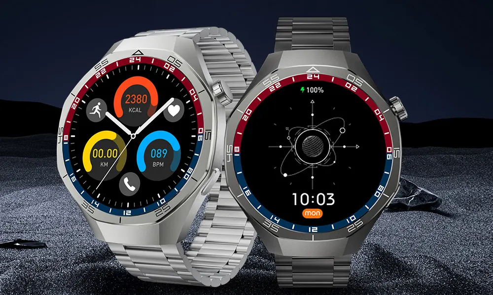 MYRYDER C15Pro lifestyle banner: silver and black steel-bracelet variants