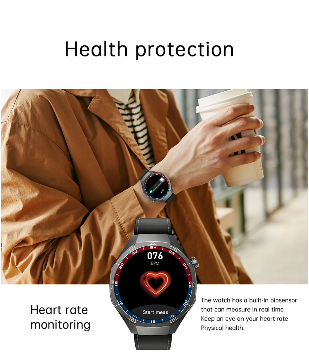 MYRYDER C15Pro health protection: 24-hour heart-rate monitoring with real-time BPM display