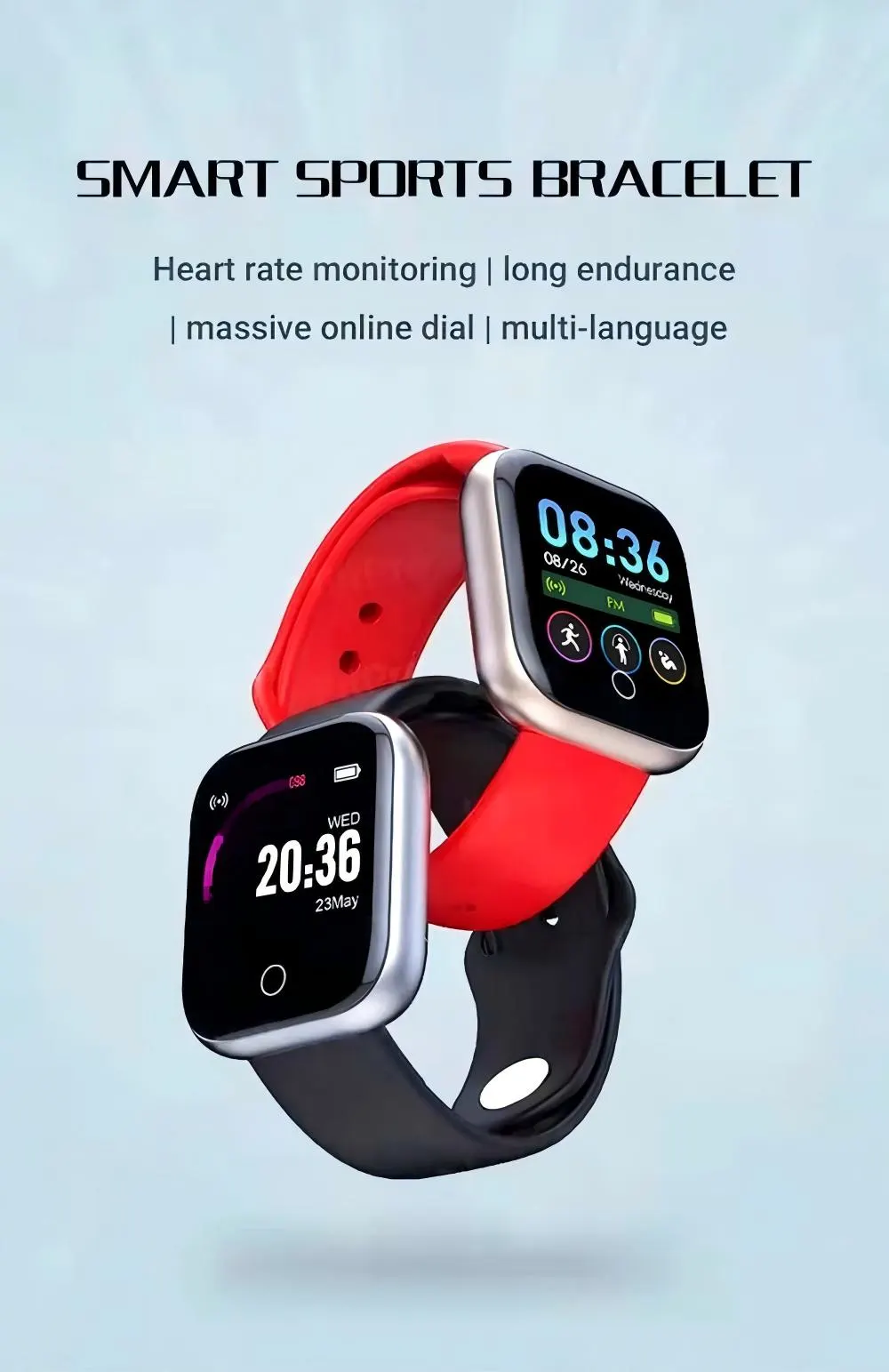 MYRYDER Y68 banner graphic with fashion sports smart watch title slogan